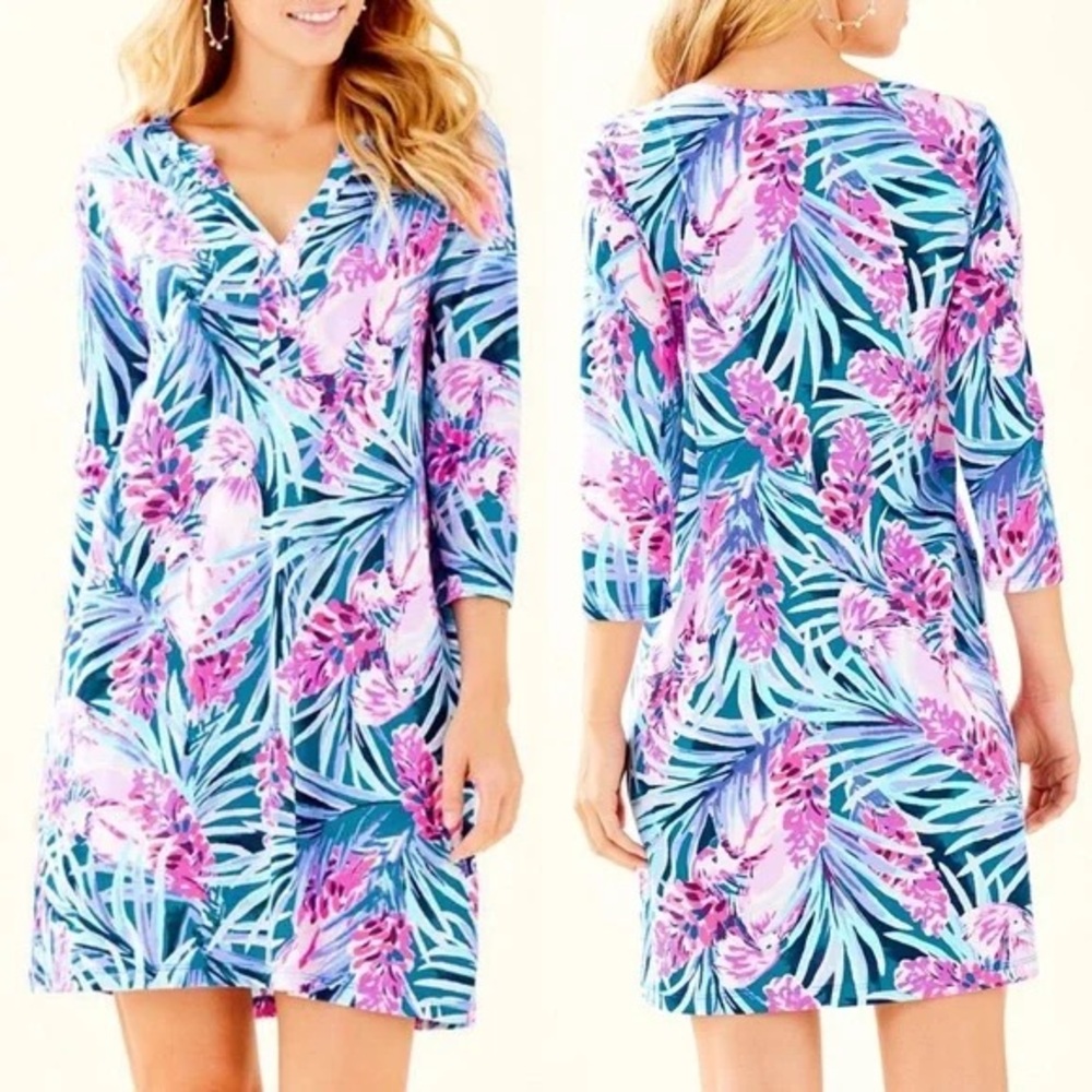 Lilly Pulitzer Daphne dress in the "Mr. Peacock Blue Tweethearts Pima Cotton